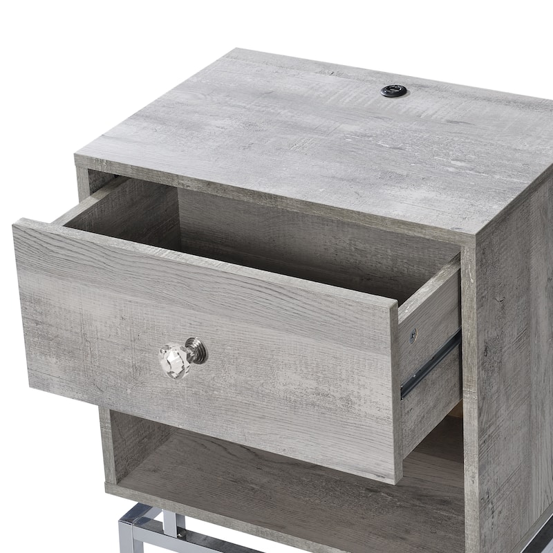 Camelia Contemporary 18-inch 1-Drawer Side Table by Furniture of America (Set of 2)