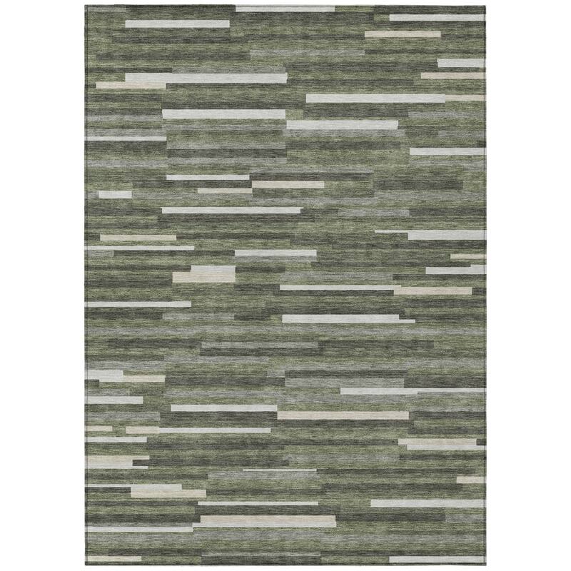 HomeRoots Striped Transitional Rectangle Outdoor Rug