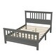 preview thumbnail 5 of 10, Full Wood Platform Kids Bed with Headboard & Footboard, 10-Slats, No Box Spring Needed, Grey