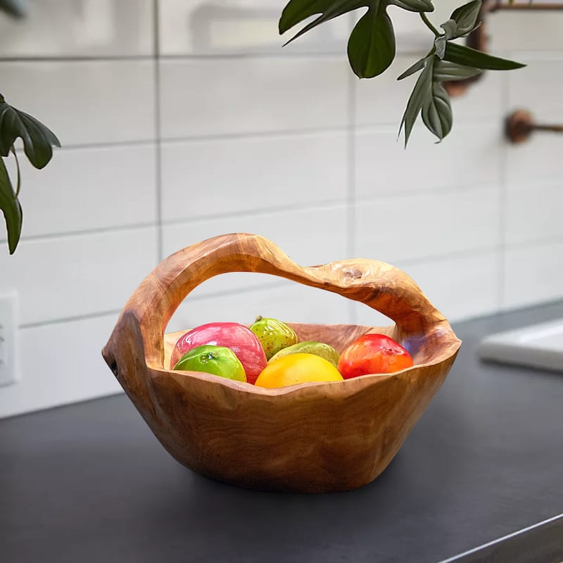 Greenage Cedar Basket with Handle,Perfect for Fruit Display