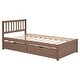 preview thumbnail 19 of 29, Wood Twin Size Platform Bed with 2 Storage Drawers and Headboard