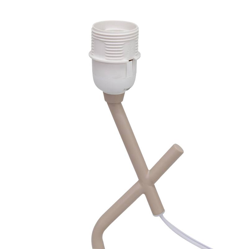 Abstract Angular Table Lamp with Drum Shade - 17" - Beige