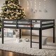 preview thumbnail 10 of 19, Contemporary Design Full Size Low Loft Bed with inclined Ladder and Guardrails, Under Bed Capacious Space, Space-saving, White