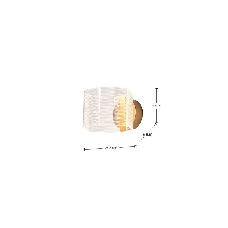 Kenzo LED 1 Light Wall Sconce Vintage Brass Finish Light Guide Panel - Polished Anodized Bronze