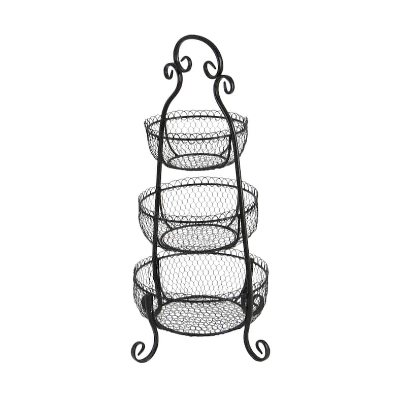 Metal Tiered Server - Black - Roche River Decor