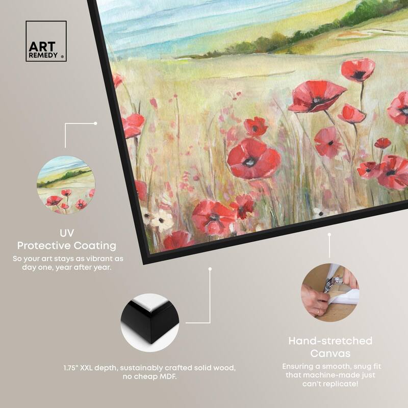 The Poppy Field Canvas by Art Remedy