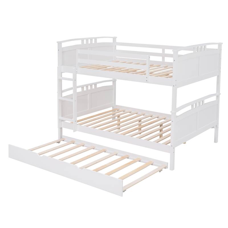 Full-Over-Full Bunk Bed with Twin size Trundle , Separable Bunk Bed for Bedroom