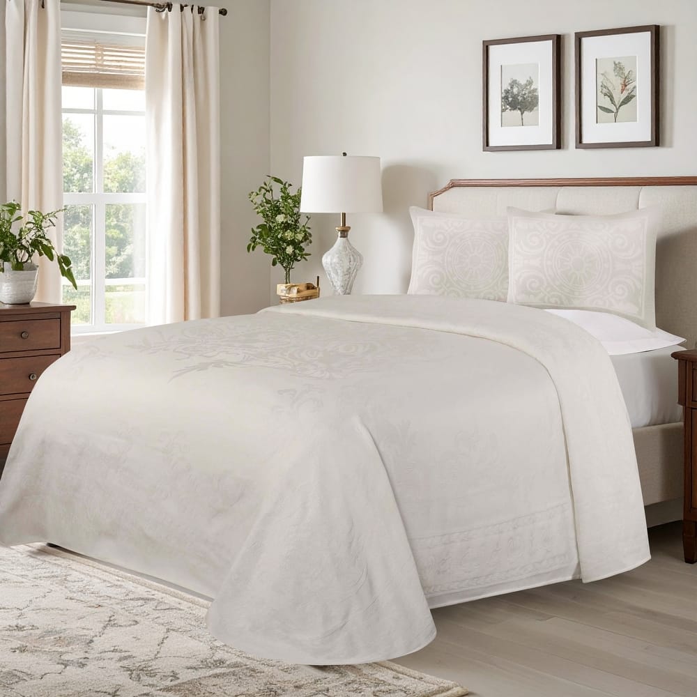 Superior Cotton Blend Oversized Vintage Medallion Bedspread Set