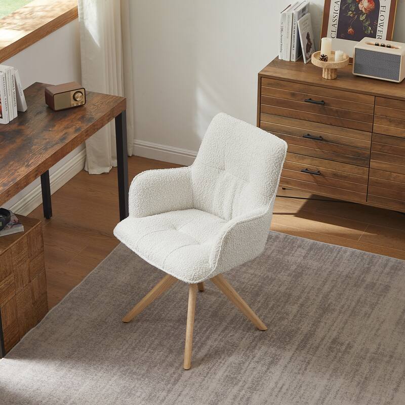 Art Leon Swivel Wood Accent Arm Chair