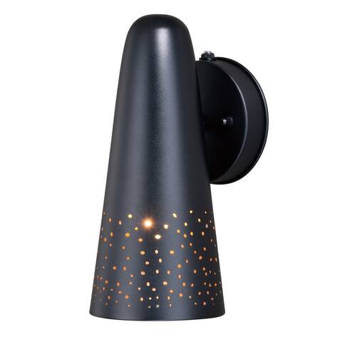 Ephraim 1 Light Dusk to Dawn Black Light Effect Cone Outdoor Wall Lantern - 5-in W x 11-in H x 6-in D