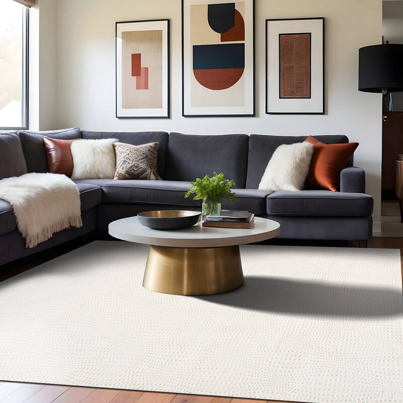 Beverly Rug Serenity Solid Modern Non Slip Soft Indoor Area Rug
