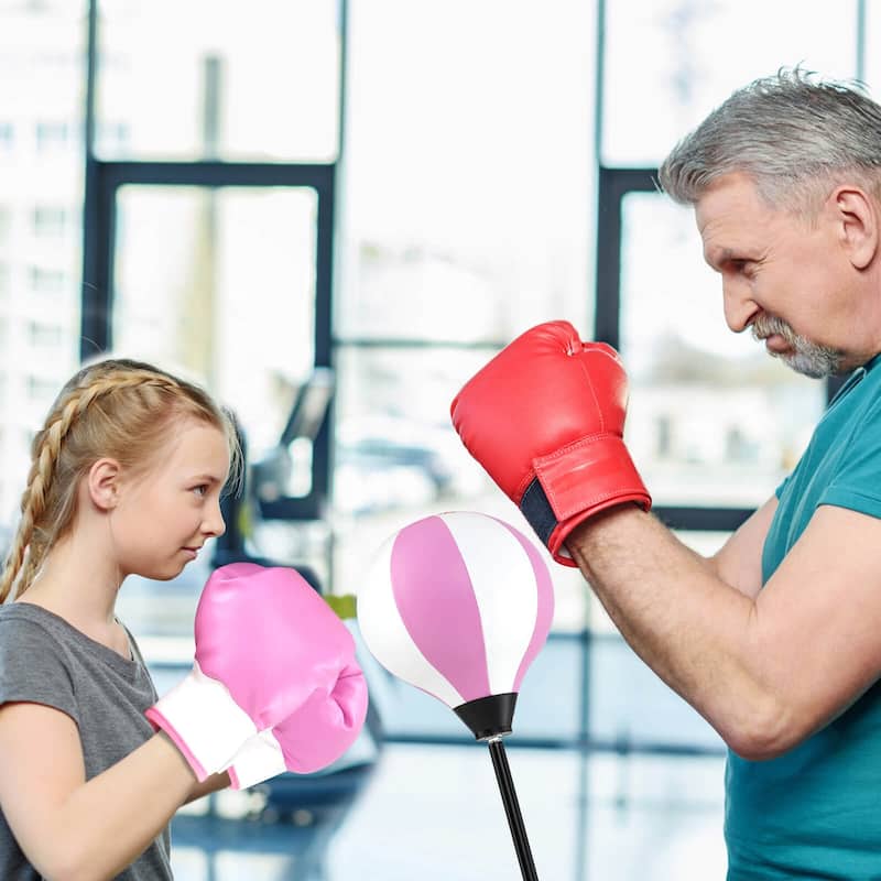Costway Kids Punching Bag Toy Set Adjustable Stand Boxing Glove Speed