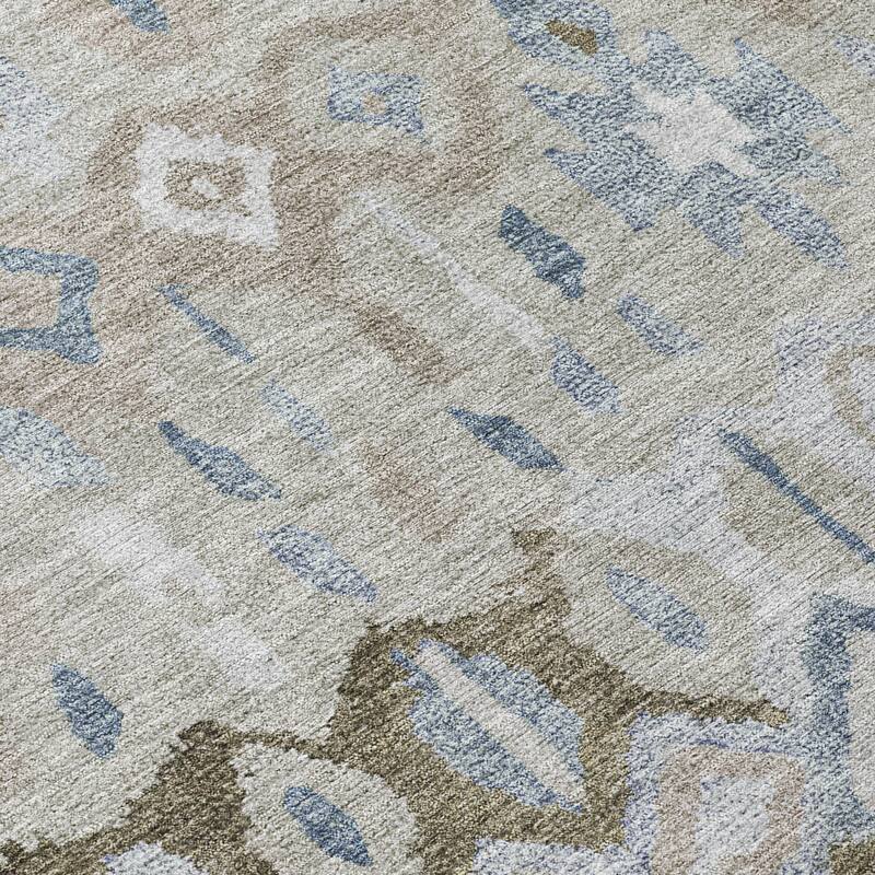 Machine Washable Indoor/ Outdoor Boho Moroccan Chantille Rug