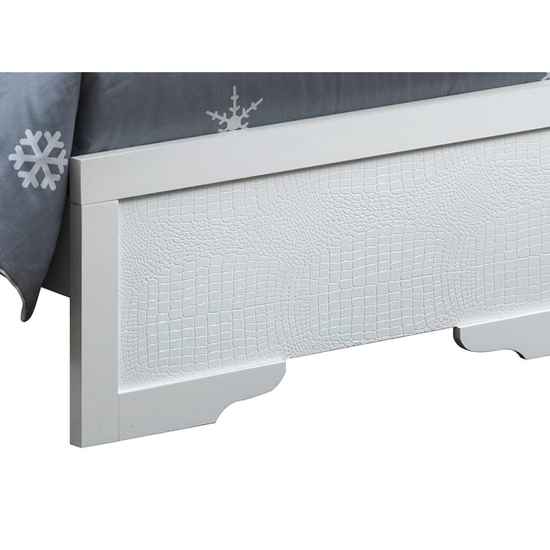 Elegant Transitional Twin Bed in Silver Champagne with LED Headboard