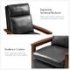 preview thumbnail 15 of 14, Gladys Mid-Century Modern Genuine Leather Solid Wood Recliner By HULALA HOME