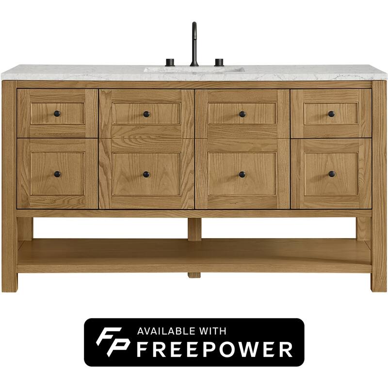 James Martin Vanities 330-V60S-FEJP Breckenridge 60" Free Standing - Light Natural Oak