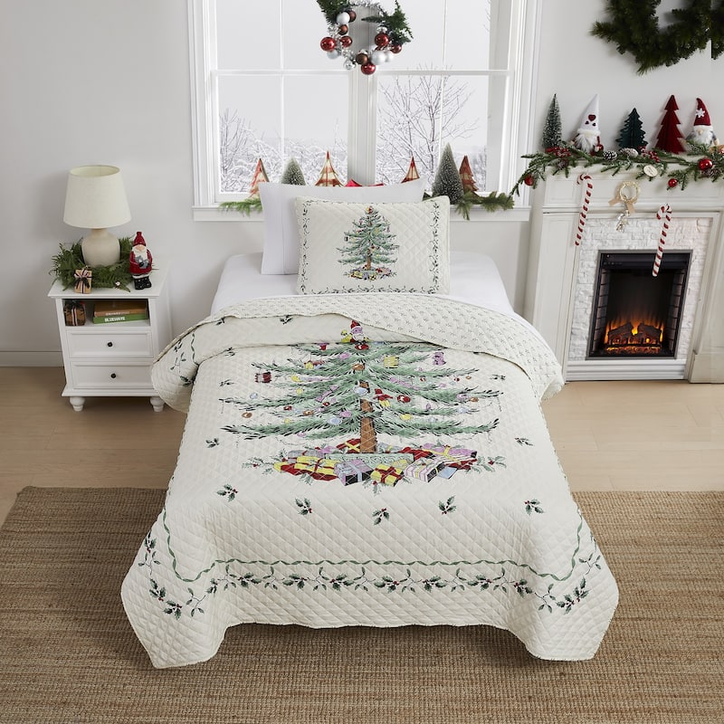 Spode® Christmas Tree Twin Quilt Set