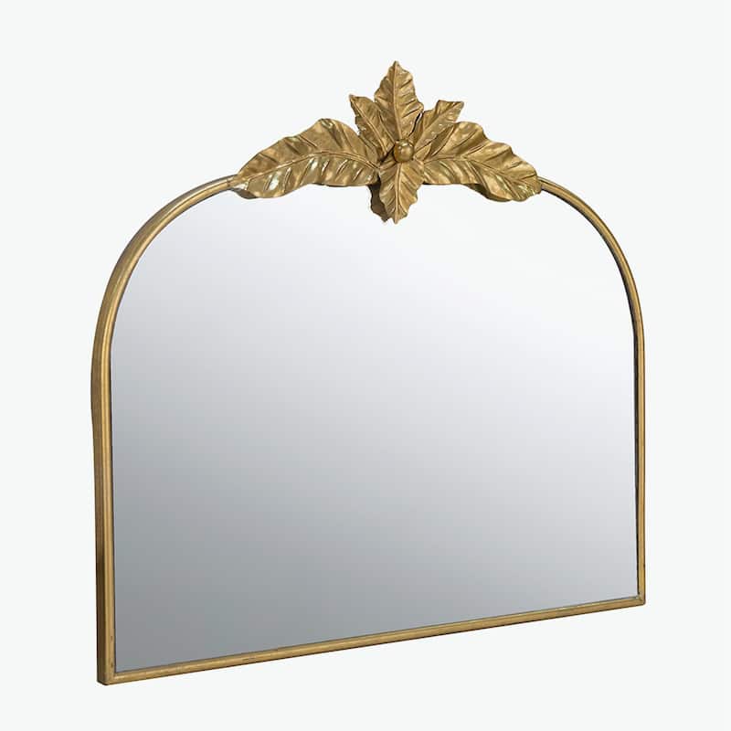 39.5" x 35" Gold Arched Mirror with Metal Frame