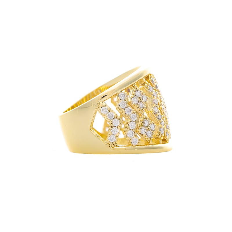 Open Cubic Zirconia Band Statement Ring