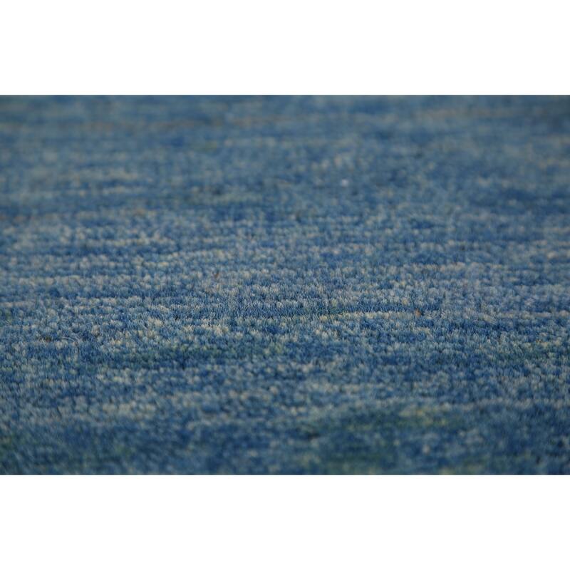 Blue Modern Gabbeh Oriental Rug Handmade Wool Carpet - 4'9" x 6'8"