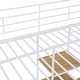 preview thumbnail 8 of 7, Full Size Metal Loft Bed with Desk and Stool, Wood Kids Bed Frame with Open Wardrobe, Shelves and Cabinet for Bedroom, White