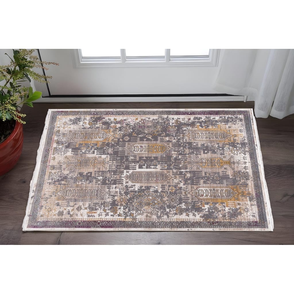 HomeRoots Southwestern Southwest Rectangle Area Rug - 36 in. x 27 in. x 0.6 in.