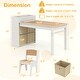 preview thumbnail 6 of 15, Kids Art Table and 2 Chairs Set with 4 Fabric Storage Bins and 4 Compartments - 39.5" x 20" x 23" (L x W x H)