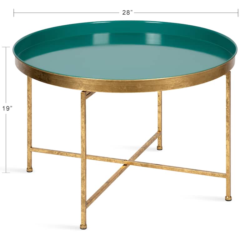 Kate and Laurel Celia Round Metal Coffee Table - 28.25x28.25x19