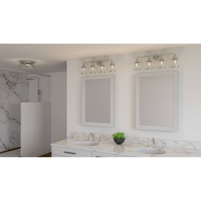 Rhett 4-Light Brushed Nickel Bath Light