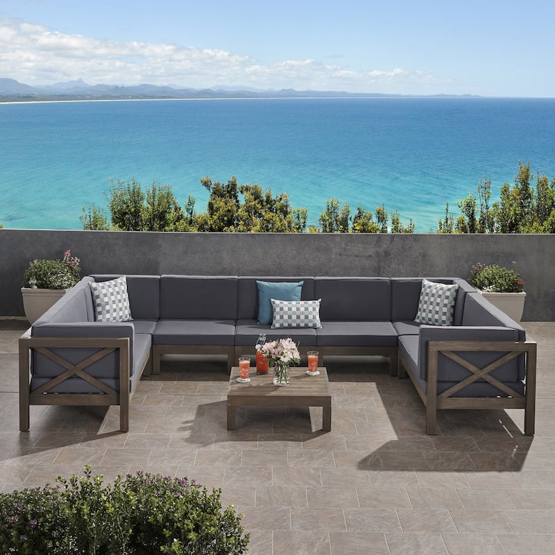 Brava Acacia Wood Sectional Sofa Set by Christopher Knight Home
