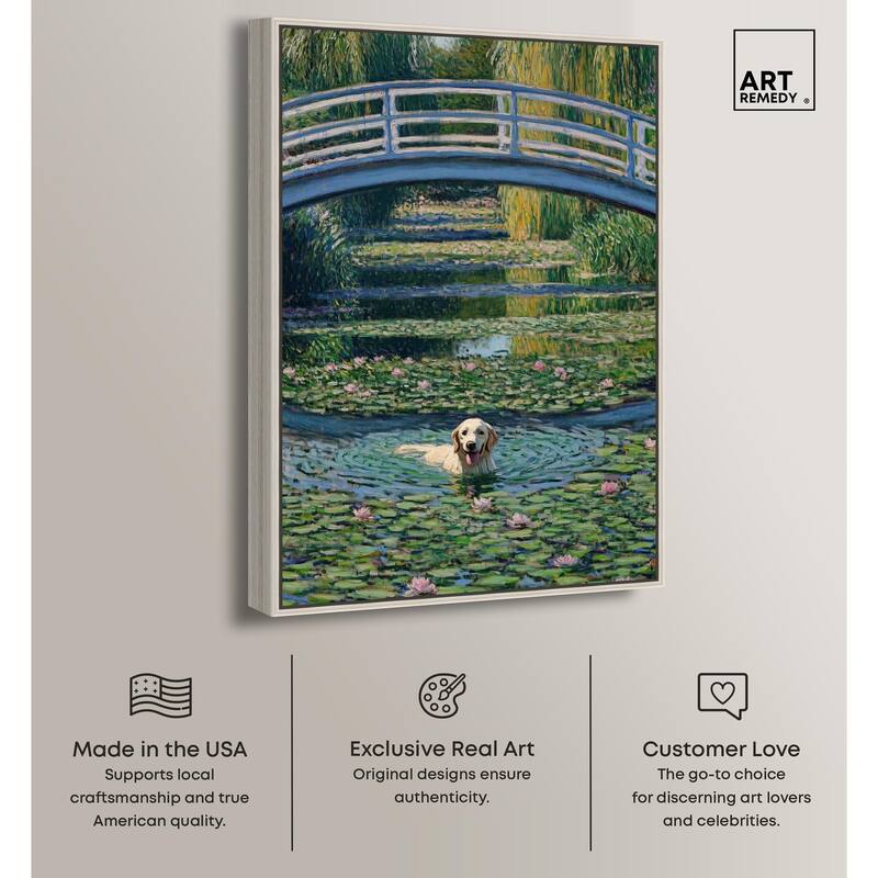 The Pond Under the Bridge Canvas by Art Remedy