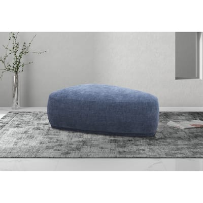 Divani Casa Kinsey Modern Blue Large River Rock Ottoman