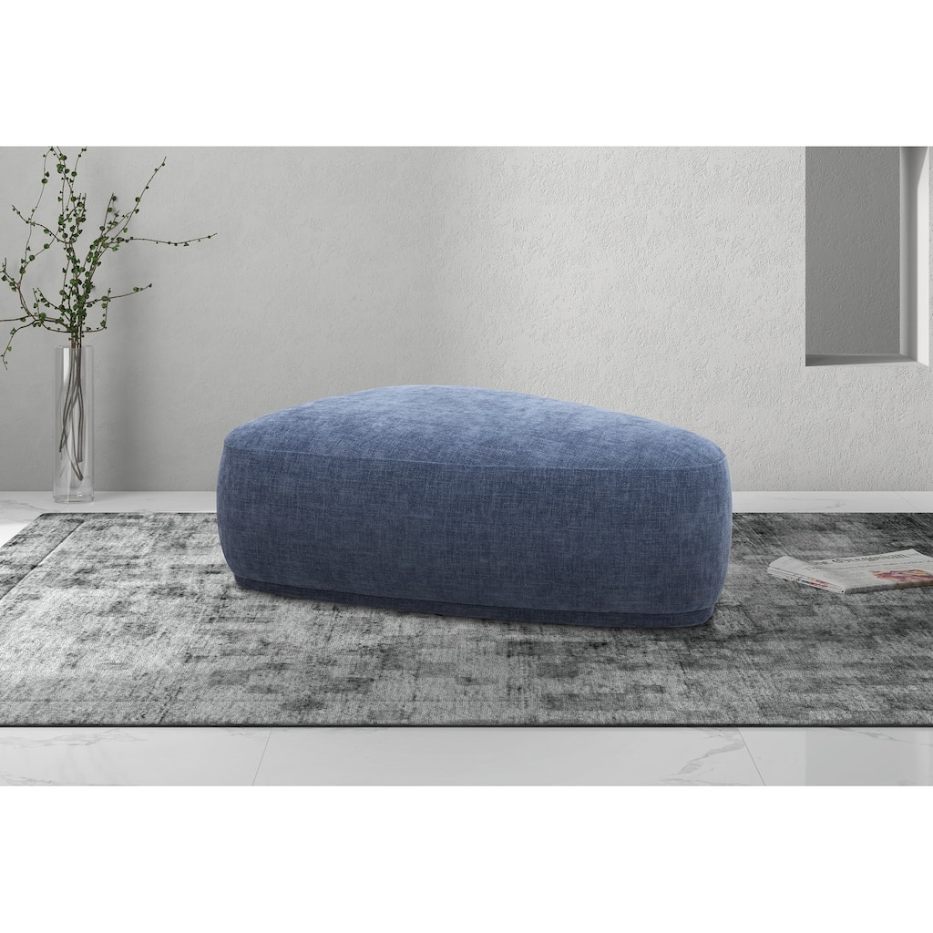 Divani Casa Kinsey Modern Blue Large River Rock Ottoman