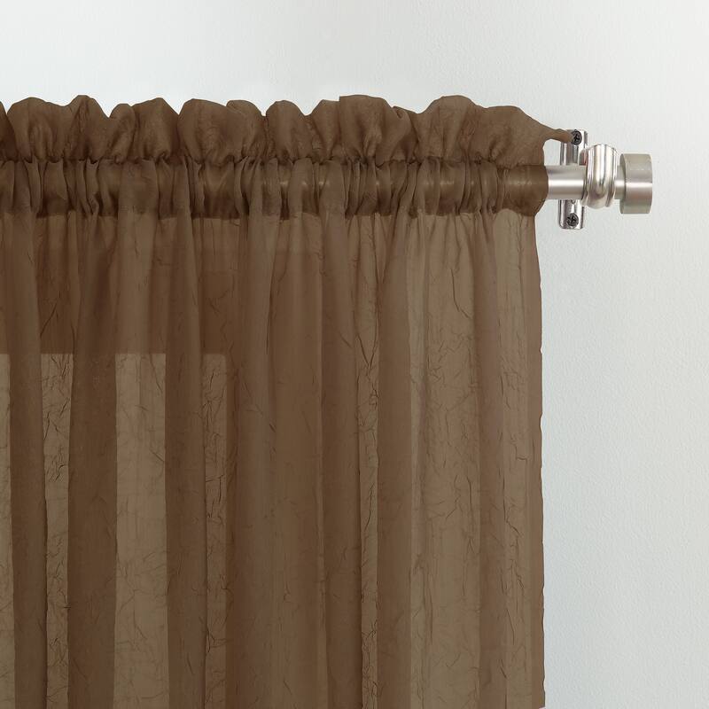 No. 918 Erica Sheer Crushed Voile Single Curtain Panel, Single Panel