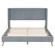 preview thumbnail 3 of 9, Queen Size Upholstered Platform Bed with Tufted Headboard and Metal Legs, Solid Wood Frame with Slat Support