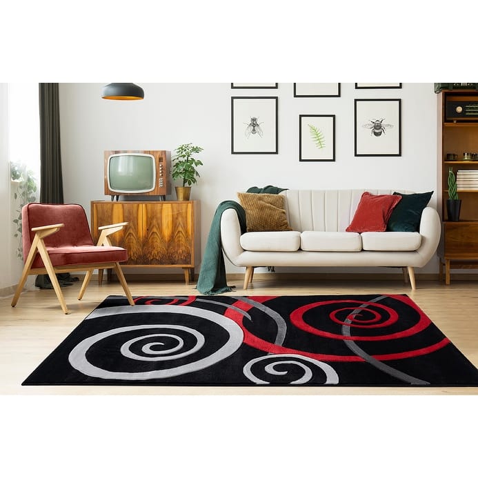 Orelsi Collection Swirl Area Rug