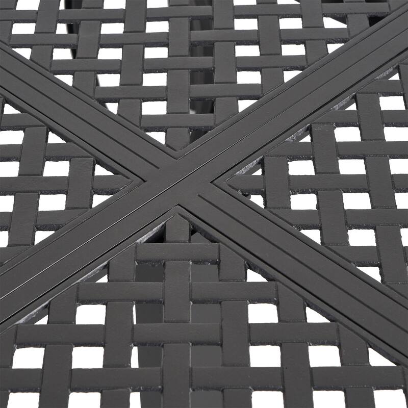 Tahoe Outdoor Modern Aluminum Dining Table with Woven Accents by Christopher Knight Home - 61.25" L x 61.25" W x 29.00" H