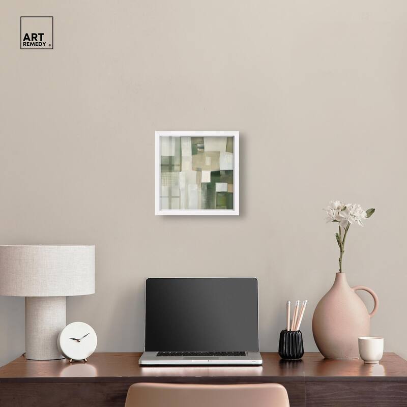 Pale Jade Green II Shadowbox by Art Remedy