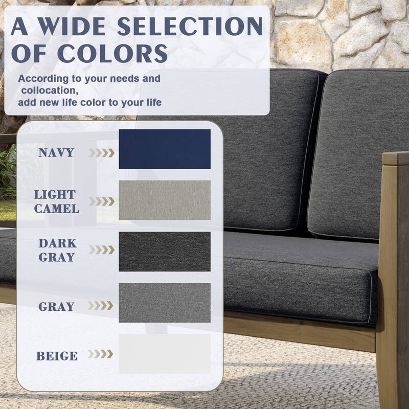 Teak Wood Weatherproof Outdoor Loveseat