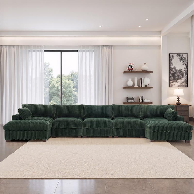 Oversized U-shaped Plush Modular Sectional Sofa Set