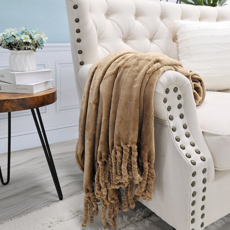 Rope Braided Flannel Fleece Throw