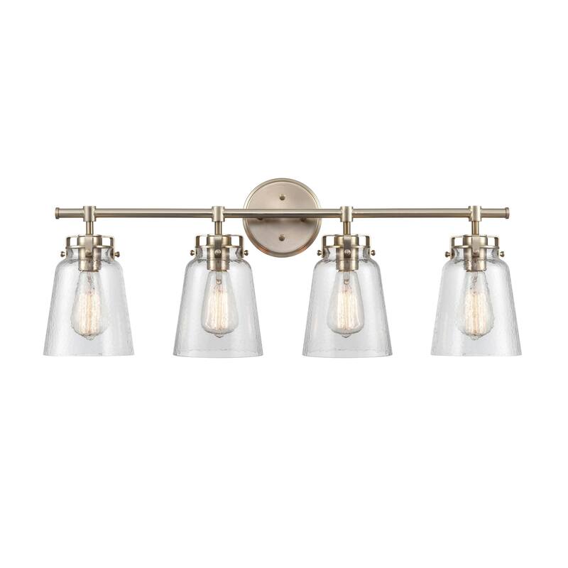 Millennium Lighting Amberose Vanity Light with Hammered Glass Shades - 4 Light - Modern Gold