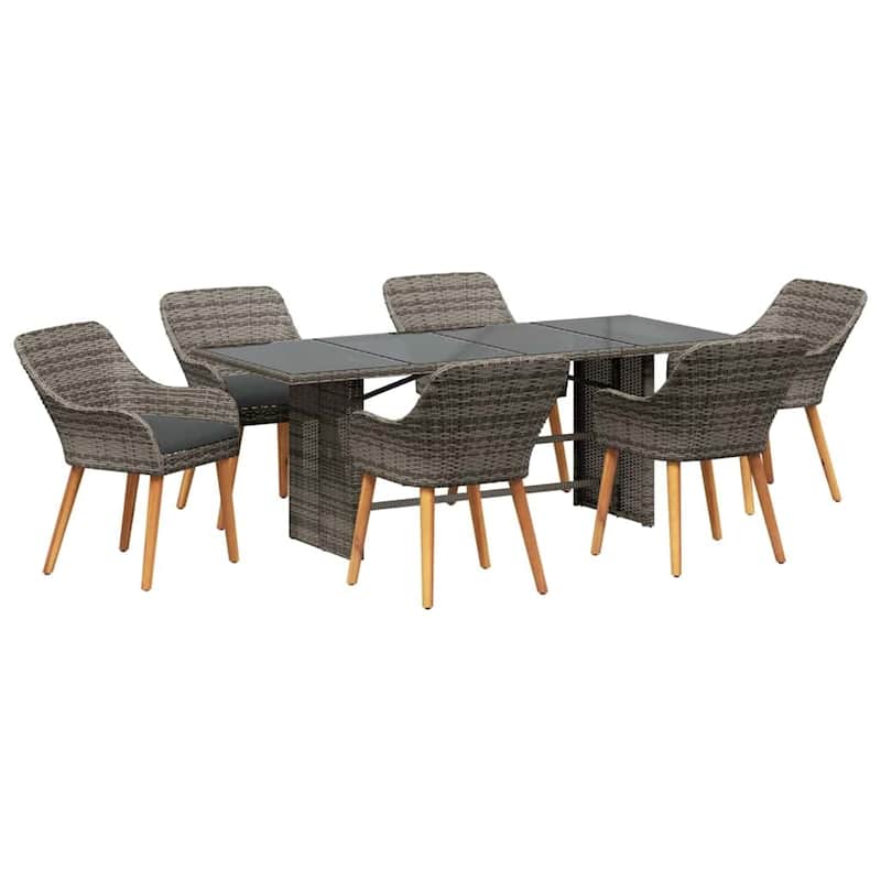 vidaXL Garden Dining 7/9 pcs poly rattan - 74.8 x 31.5 x 29.1