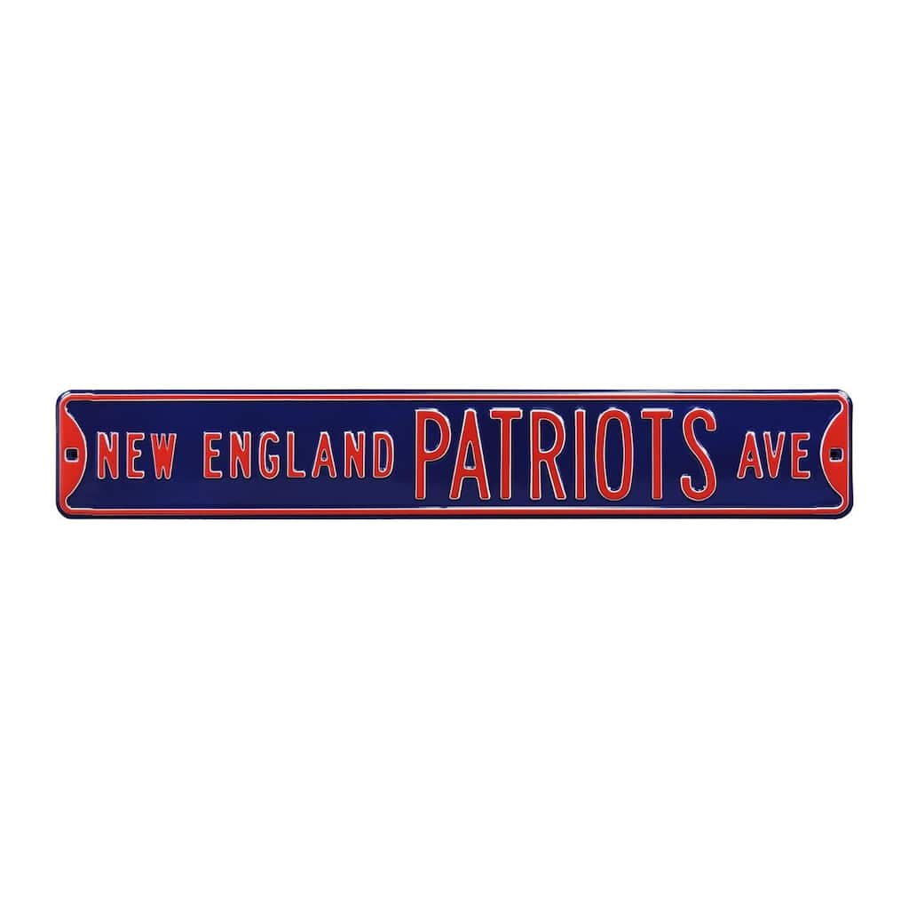 NFL Teams Steel Street Sign - NEW ENGLAND PATRIOTS AVE - 36" x 6"