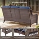 preview thumbnail 146 of 189, Pocassy Outdoor Wicker Sofa with Swivel Chair Fire Pit Table Furniture Set.