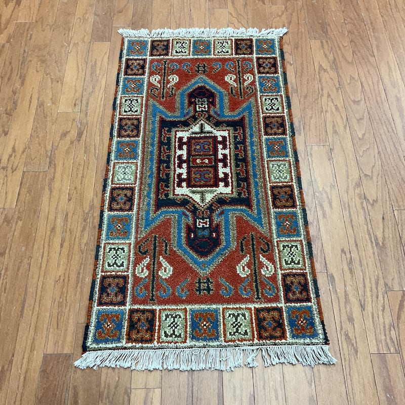 HERAT ORIENTAL Handmade Kazak Wool Rug - 2'1" x 3'11"