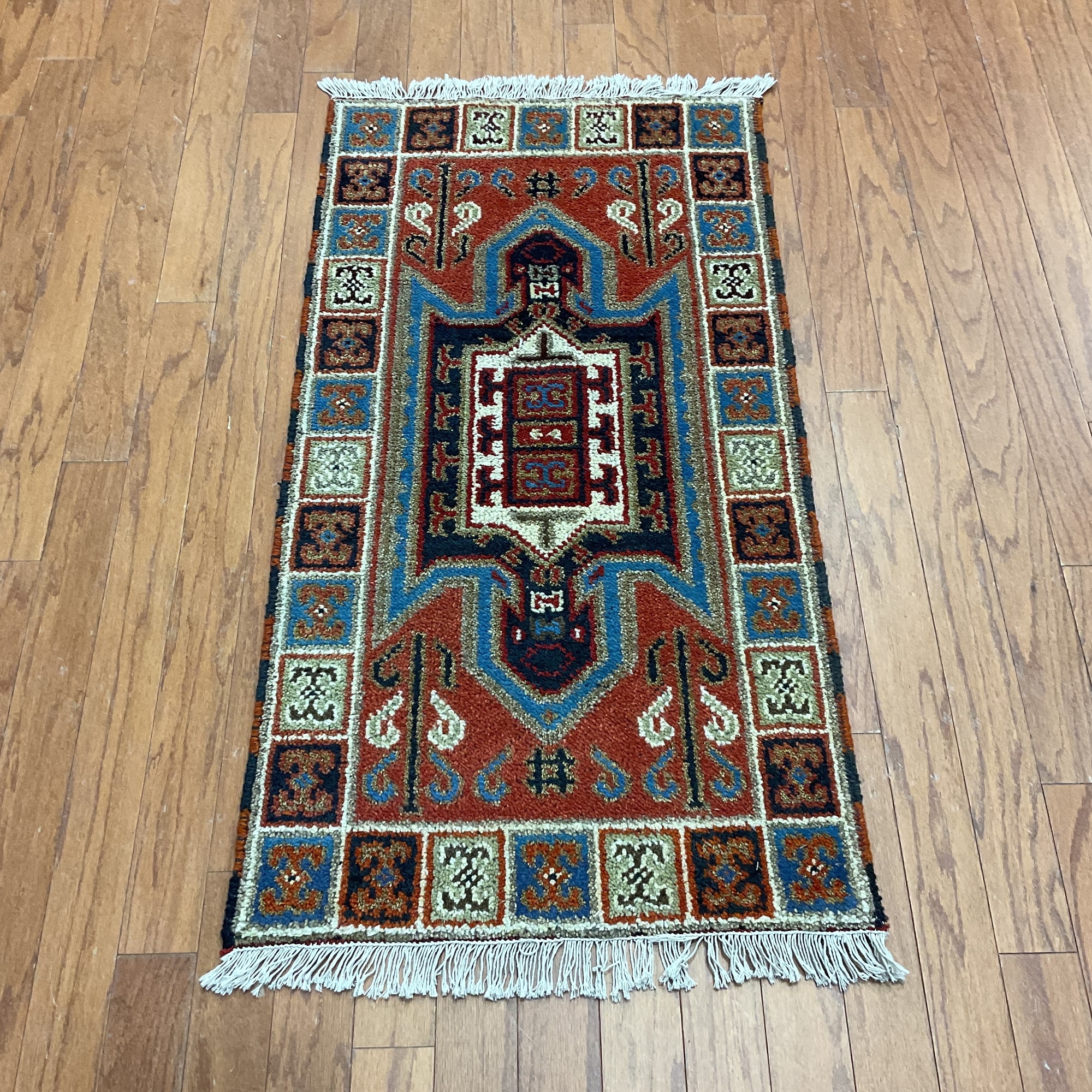 HERAT ORIENTAL Handmade Kazak Wool Rug - 2'1" x 3'11"