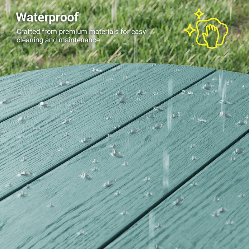 HDPE All-weather Outdoor Side Table, Easy Install Patio Table