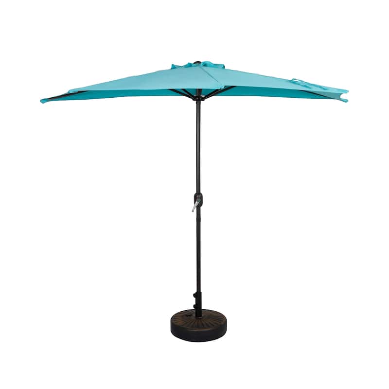 Andrea 9-Ft. Half Umbrella with Bronze Finish Fillable Base