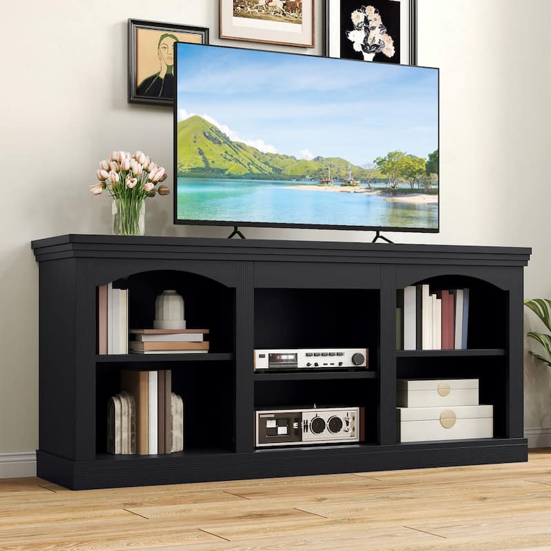 Moasis 70/59"W Farmhouse TV Stand for 75/80" TV, Entertainment Center